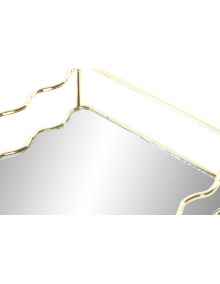 BANDEJA METAL ESPEJO 30X18X5 DORADO