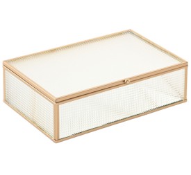 JOYERO CRISTAL METAL 24X15X6,5 DORADO