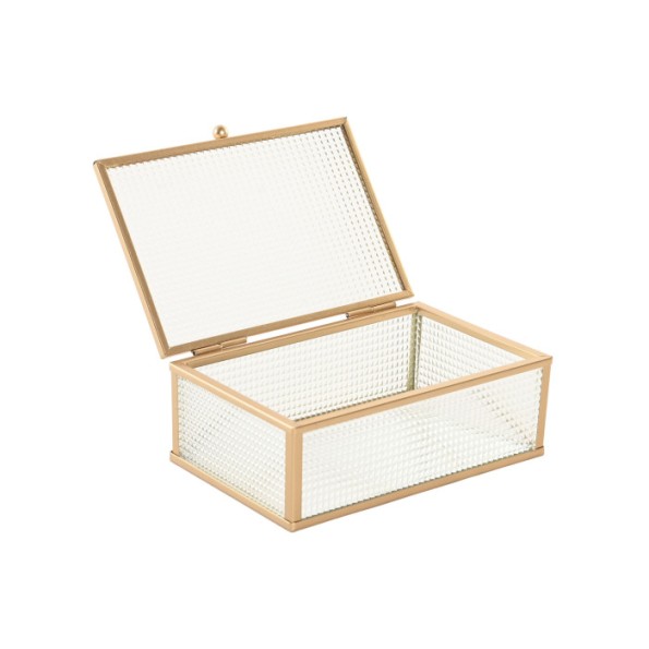 JOYERO CRISTAL METAL 15X11X5,5 DORADO