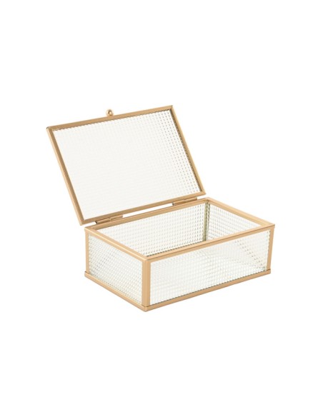 JOYERO CRISTAL METAL 15X11X5,5 DORADO
