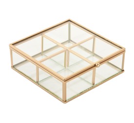 JOYERO CRISTAL METAL 15X16X5 DORADO