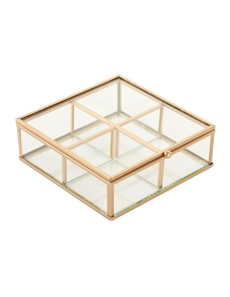 JOYERO CRISTAL METAL 15X16X5 DORADO