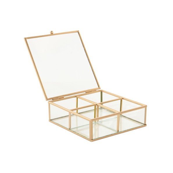 JOYERO CRISTAL METAL 15X16X5 DORADO