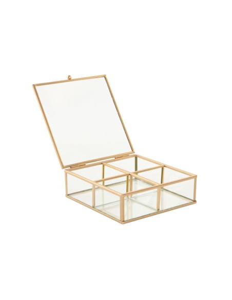 JOYERO CRISTAL METAL 15X16X5 DORADO