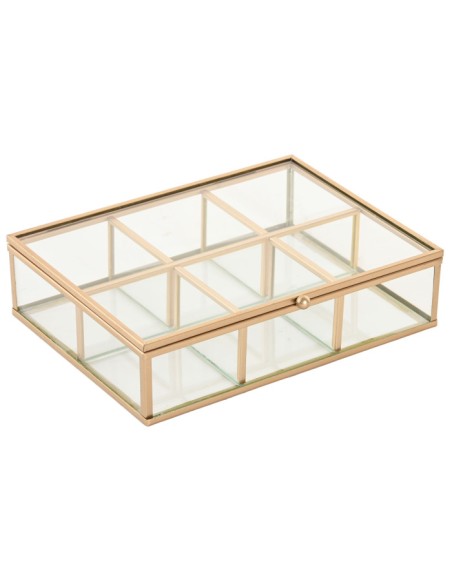 JOYERO CRISTAL METAL 20X16X5 DORADO