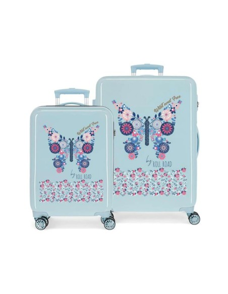 SET 2/TROLLEY ABS 55-68CM.4R.ROLL ROAD WILD AND FREE