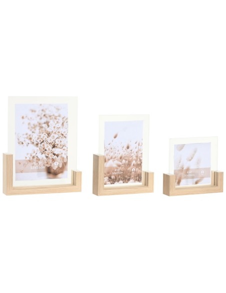 MARCO FOTO SET 3 MDF CRISTAL 15X3,5X19 NATURAL