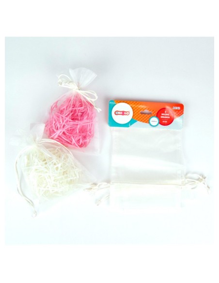 BOLSA DE ORGANZA 7.5X10CM BEIGE 5UD