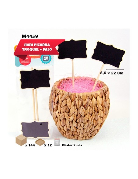 MINI PIZARRA TROQUELADA RECTANGULAR CON PALO