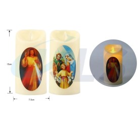 VELAS DECORATIVAS BLANCA MOVIMIENTO LLAMA SANTOS 7,5*15CM