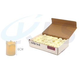 VELA LED PEQUEÑA EFECTO CERA 6CM