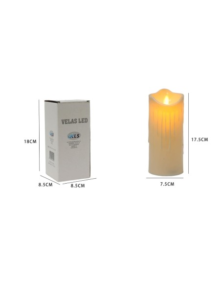 VELA  ALTA LED CON EFECTO  GOTEO 7.5*17.5