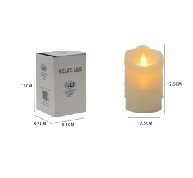 VELA LED CERA EFECTO GOTEO12,5CM