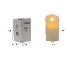 VELA LED CERA EFECTO GOTEO 15CM