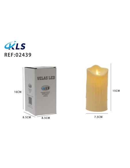 VELA LED CON GOTEO 7.5*15