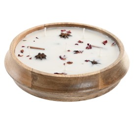 VELA CERA DE SOJA MANGO 25X25X6 450 GR. CON FLORES