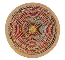 ALFOMBRA NATUR COLOR YUTE-ALGODÓN 120 X 120 X 0,50 CM