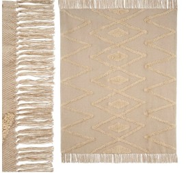 ALFOMBRA SUAVE ALGODÓN NATURAL 130 X 160 CM
