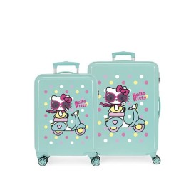 SET 2/TROLLEY ABS 55-68CM.4R. GIRL GANG HELLO KITTY TURQUESA