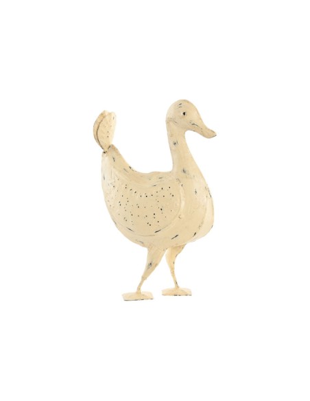 DECORACION METAL 28X13X35 PATO BLANCO