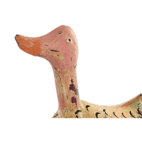 DECORACION METAL 21X18X32 PATO CREMA