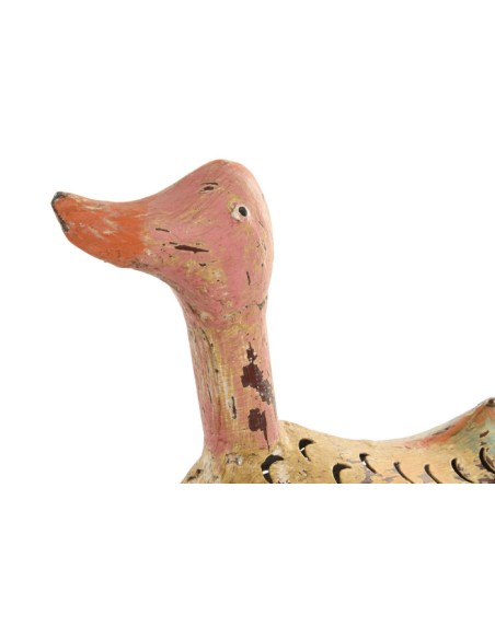 DECORACION METAL 21X18X32 PATO CREMA