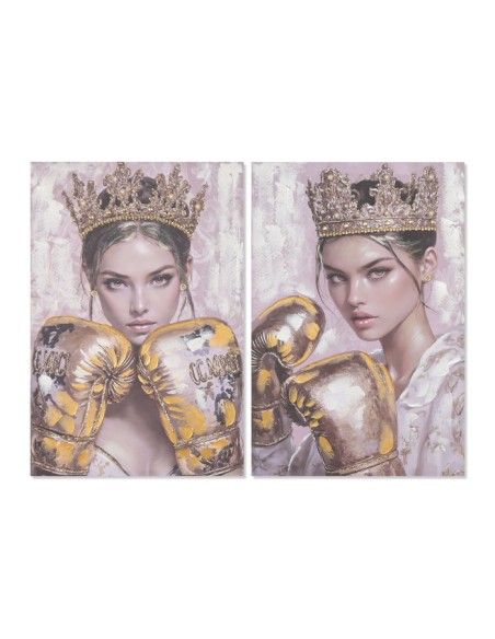 CUADRO LIENZO MDF 60X3X90 CHICA BOXEO 2 SURT.