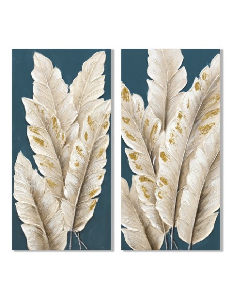 CUADRO LIENZO MDF 30X2,5X60 HOJAS PALMERA 2 SURT.