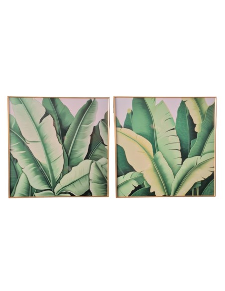 CUADRO ALUMINIO 80X3,5X80 HOJAS PALMERA 2 SURT.