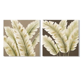 CUADRO LIENZO MDF 50X2,5X50 HOJAS PALMERA 2 SURT.