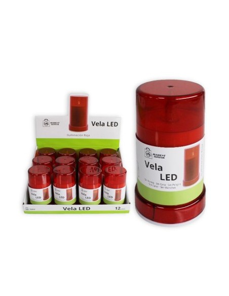 VELON LED ROJO 6.5X10.8 CM (NO INCLUYE PILAS)