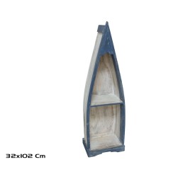 ESTANTERIA BARCA 32X102 CM BLANCO/AZUL