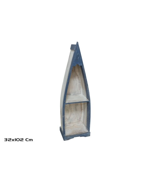 ESTANTERIA BARCA 32X102 CM BLANCO/AZUL