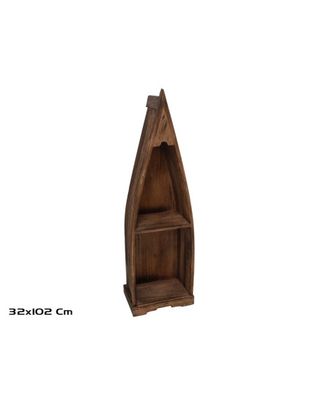 ESTANTERIA BARCA 32X102 CM MARRON