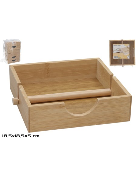 SERVILLETERO BAMBU DELFI 18,5X18,5X5 CM SERVILLETERO BAMBU DELFI 18,5X18,5X5 CM
