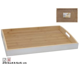 BANDEJA BAMBU KILIAN BL/NATUR 43,5X29,5X5 CM