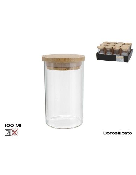TARRO BOROSILICATO LACIO T/BAMBU 100ML TARRO BOROSILICATO LACIO T/BAMBU 100ML