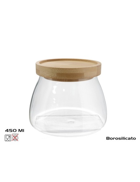 TARRO BOROSILICATO ALAN T/BAMBU 450ML TARRO BOROSILICATO ALAN T/BAMBU 450ML