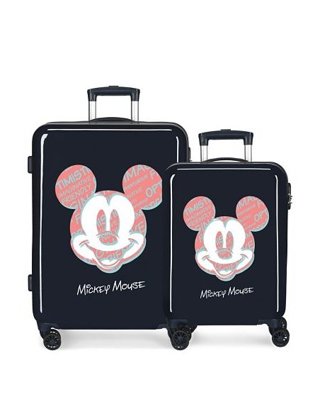 SET 2/TROLLEY ABS 55-68CM.4R. MICKEY ALWAYS BE KIND MARINO