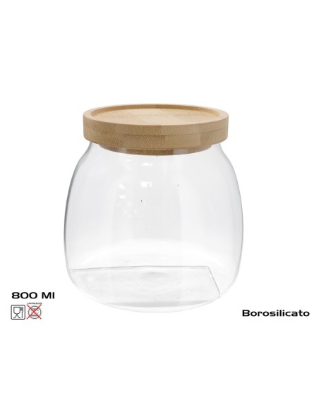 TARRO BOROSILICATO ALAN T/BAMBU 800ML