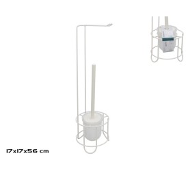 ESCOBILLERO PORTARROLLO WC WILLIAM 17X17X56,5CM BL