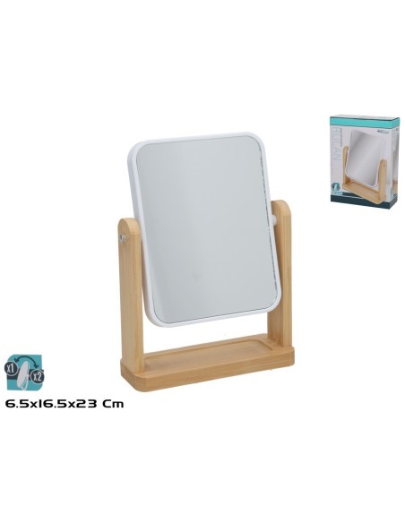 ESPEJO AUMENTO 1X 2X RUCAN 16X6.5X23CM NEGRO