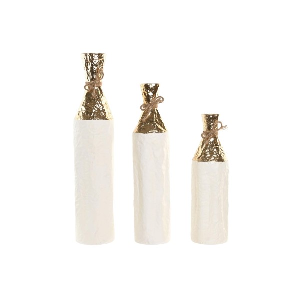 JARRON SET 3 METAL 14X14X68 13X56/13X46 RUGOSO