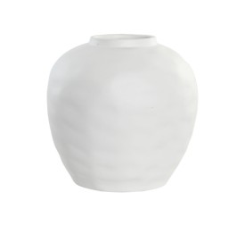 JARRON GRES 26X26X26 ARTESANAL BLANCO