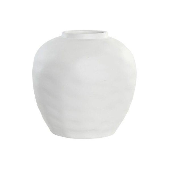 JARRON GRES 26X26X26 ARTESANAL BLANCO