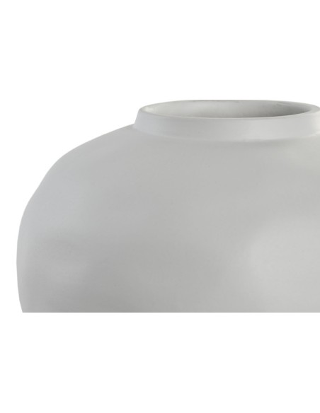 JARRON GRES 26X26X26 ARTESANAL BLANCO