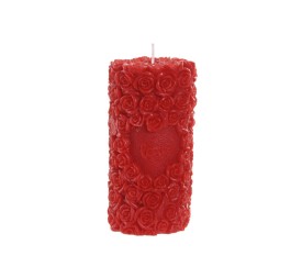 VELA PERFUMADA CERA 6X6X14 390 GR. ROSAS ROJO