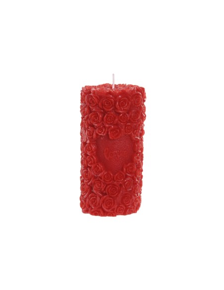 VELA PERFUMADA CERA 6X6X14 390 GR. ROSAS ROJO