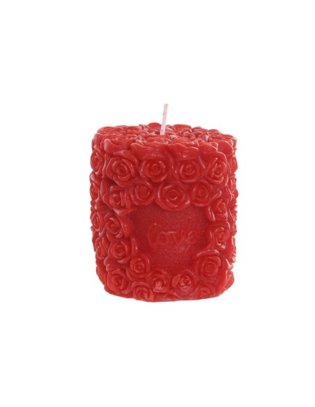 VELA PERFUMADA CERA 7X7X8 240 GR. ROSAS ROJO