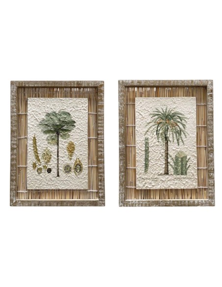 CUADRO ABETO RATAN 30X2,5X40 PALMERA 2 SURT.